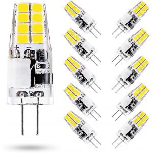 Ampoule Led G4 3 W, Blanc Froid 6 000 K, &Eacute;quivalent &Agrave; Une Ampoule Halog&egrave;ne G4 35 W, 12 V Ca/Cc, 300 Lumens, Non Dimmable, Lot De 10 - Neuf