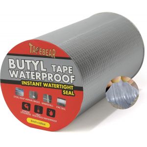 Butyle En &Eacute;tanche Ruban 200mm X 5m,Adh&eacute;sif Ruban Butyle Correctifs Imperm&eacute;ables De R&eacute;paration Pour Fuite De Toit,Fissure De Surface,&Eacute;cart De Rebord De Fen&ecirc;tre,Rupture De Tuyau - Neuf