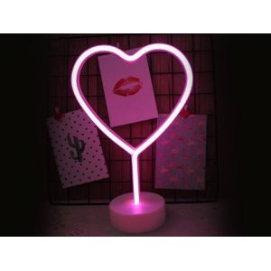 Enseigne Lumineuse N&eacute;on Led &Agrave; Piles Avec Socle Pour La Maison Et Les F&ecirc;tes - Neuf