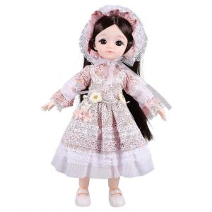 Poupée Lolita BJD pour les filles Petite poupée princesse Belle poupée articulée aux grands yeux Poupée pour enfants avec des vêtements - Neuf