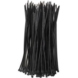 Lot de 100 attaches autobloquantes très résistantes avec résistance à la traction de 18 kg en nylon et plastique pour la maison,le bureau,le jardin,le bricolage-Noir-250 mm x 3,6 mm - Neuf