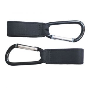 2 Pack Poussette Crochets, Cuir, Mousqueton, Poussette, Porte-Sac, Organisateur De Sacs D'épicerie, Des Couches Et Le Sac À Langer (Noir) - Neuf