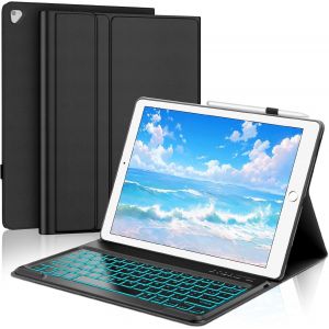 ChenQuanSarl-Clavier Pour Ipad Pro 12.9""2015/2017 (1St/2Nd Generation) Avec Rétro-Éclairé,Coque Clavier Pour Ipad Pro 12.9""2017/2015 Azerty Bluetooth Détachable,Noir - Neuf