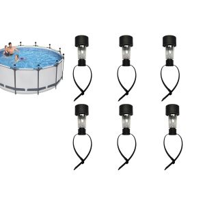 Lampes Solaires Pour Piscines Hors Sol - Lot De 6, R&eacute;sistantes &Agrave; L'eau, &Eacute;clairage Ext&eacute;rieur Pour Abords De Piscine - Neuf