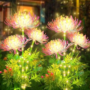 Kal-Gartendeko Lot De 2 Lampes Solaires D'extérieur Pour Extérieur, Jardin, Fleurs, Lampes Solaires Étanches Avec 3 Fleurs, Pour Pelouse, Terrasse, Balcon, Jardinière - Neuf