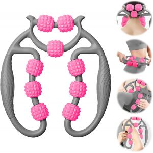 Kal-Rouleau De Massage Musculaire Des Jambes, Rouleau De Massage Anti-Cellulite 360 °, Rouleaus De Massages Des Jambes, Rouleaus De Massages 360, Soulage La Fatigue (Gris+Rose) - Neuf
