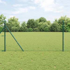 Vidaxl Cl&ocirc;ture Hexagonale Vert 1.4 X 25 M Acier - Neuf