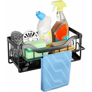 Chenquansarl-Porte Eponge Evier Cuisine En Acier Inoxydable Organisateur Evier Cuisine Rangement Eponge Cuisine Avec Bac De Vidange Automatique - Neuf
