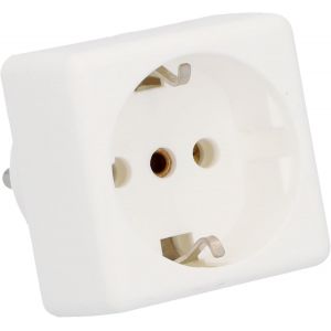 Prise de Transition France/Allemagne, Adaptateur de Prise, fiche Schuko, 1 pi&egrave;ce, Blanc - Neuf