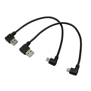 JGD-9inch Micro C&acirc;ble USB Combo gauche et &agrave; angle droit Micro USB 5 broches m&acirc;le vers USB 2.0 Type A gauche Angle Homme Sync et c&acirc;ble de charge (1 paire) - Neuf