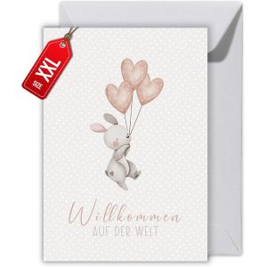 Carte de v?ux de naissance pliante avec enveloppe (XXL DIN A4) - Neuf