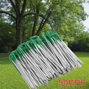 50x Clous De Type U Insérer Des Piquets De Tente De Pelouse De Cour Ancrages - Neuf
