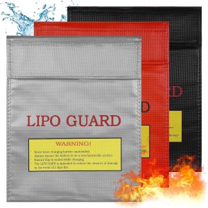KALANKA-3 Pièces Sac Batterie Lipo, 22.5 x 18.5cm Sac Ignifuge Antidéflagrant, Porte Documents Ignifuge éTanche, Sac de Protection Incendie pour Batterie Lipo, Valeur, Documents, Bijoux - Neuf