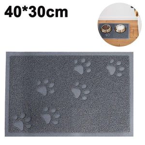 Tapis D'alimentation Imperméable Pour Chat - Antidérapant, Lavable En Machine, Écologique, 30 X 40 Cm, Pvc Résistant, Disponible En Gris, Vert Et Bleu - Neuf