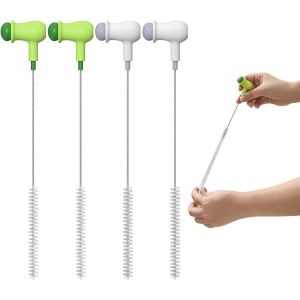 Lot de 4 brosses de nettoyage pour paille - Design fantaisie 2 en 1 - Petite brosse de nettoyage pour bouteilles et couvercles - Longues brosses en nylon pour nettoyer les pailles s, les - Neuf