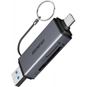 TIANYI-Lecteur de Cartes SD, Adaptateur USB C vers Carte mémoire Micro SD à Double Fente Compatible avec iPhone 15 Pro/Max, MacBook Pro/Air 2023, iPad Pro, iMac, S23, XPS 17, Surface Book 3, etc. - Neuf