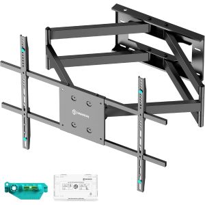MEVRONISSHOP-Support Mural TV Longue Port&eacute;e pour 42-110 Pouces, Accroche Television Poids de 100 kg, Fixation Murale Tele VESA 100x100-800x600, Support TV Mural Orientable Inclinable Pivotant Noir M8 - Neuf