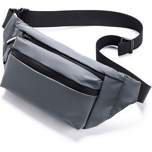 RFCBC-Sac Banane Homme Femme, Sac Banane Étanche, Sac Ceinture Mode, Sac Banane Sport, avec Prise Casque et Poches à 3 Fermetures à Glissière Ceinture Réglable, pour Cyclisme, Randonnée, Extérieur (G - Neuf