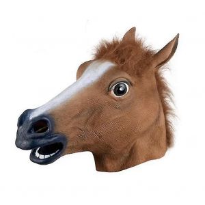 Réaliste Cheval Tête Masques Pleine Tête Fourrure Crinière Latex Masque Animal Creepy Pour Halloween Fête Costume-hy - Neuf
