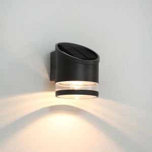 Lampe Solaire Ext&eacute;rieure Led Cr&eacute;puscule &Agrave; L'aube, Applique Solaire En Aluminium &Eacute;tanche Ip54 Pour Cl&ocirc;ture, Jardin, Porte D'entr&eacute;e, Garage, Noir - Neuf