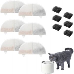 Chenquansarl-Lot De 6 Filtres De Rechange Pour Fontaine &Agrave; Chat Avec Filtre &Agrave; Charbon Et Filtre En Mousse - Neuf