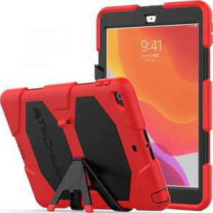 KALANKA-G-Shock Étui pour iPad 10.2 2021/2020 / 2019 [9ème, 8ème 7ème génération] Coque Rigide, Haute Protection Antichoc avec Support Amovible - Housse pour Enfants Écoles Ouvriers - Rouge - Neuf