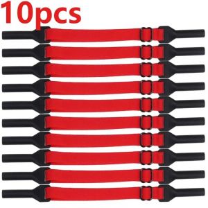 Retenue De Lunettes Réglable Et Durable, Sangle De Sport En Silicone, Poignée Antidérapante, Support De Lunettes De Soleil, Corde Parfaite Pour La Course À Pied--Red-10pcs - Neuf