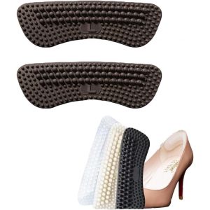 Kalanka-1 Paires De Coussinet Talon Chaussure En Gel Silicone Autocollants Pour Chaussures Invisibles Protege Talon Pour Femmes Et Hommes Protection Talon Chaussure Sport Antidérapant Protege (Noir, - Neuf