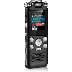 lbgwp60-EnregistreurVocal De 8 Go, Enregistreur Audio Avec Annulation De Bruit, Double Microphone Pour Enregistrement Activé Par La Voix Hd, Boîtier En Métal - Neuf