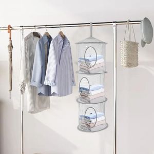 Cauc-2 Pièces Filet De Rangement Suspendu,Rangement Derriere Porte,Filet Peluche À Suspendre Pliable,Range Doudou Mural Avec 3 Niveaux,Organiseur De Jouet À Suspendre Chambre Pour Vêtements - Neuf