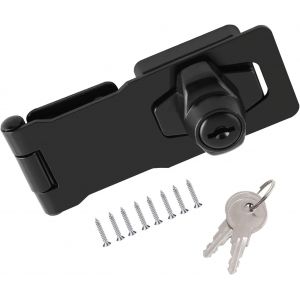 Loquet verrouillable - Loquet de s&eacute;curit&eacute; - Pour tiroir - Cadenas de serrure avec vis (noir 10,16 cm) - Neuf