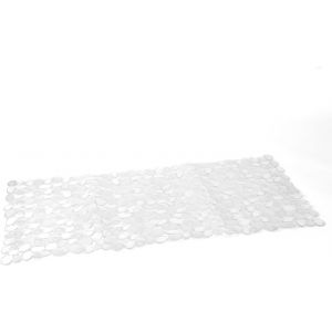 antidérapant avec ventouses, Dimensions : 35 x 70 cm, Baignoire en résine, Finition transparente, Tapis lavable en machine - Neuf