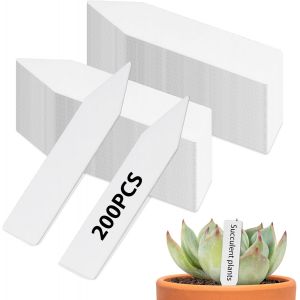 200 Pièces Etiquette Pour Plante 5 X 1.1cm Étiquette De Jardin En Plastique Jardin Imperméable Etiquette Semis Pour Jardins Vergers Ou Fermes Plantation Potager Blanc - Neuf