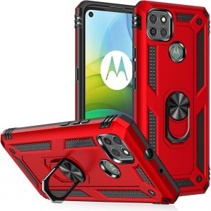 Kal-Coque Motorola Moto G9 Power, + Hd Verre Trempé, Etui Housse De Protection Antichoc Durable Résistante 2 En 1 Hybride Pc Tpu Étui Téléphone Motorola Moto G9 Power,Rouge - Neuf