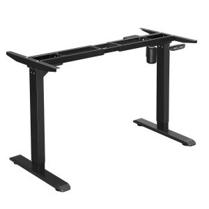Support de bureau &eacute;lectrique cadre de table hauteur r&eacute;glable en continu longueur r&eacute;glable en acier noir Helloshop26 12_0007426 - Neuf