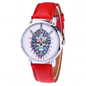 Zhoulianfa Hommes Femmes Tendance Simple Casual Affichage Analogique Quartz Couple Montre-Bracelet (Rouge) - Neuf