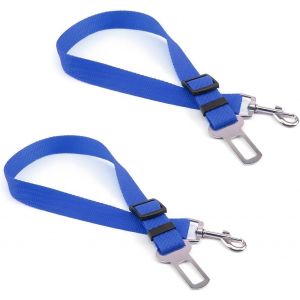 Eryi-2 Pièces Ceinture De Sécurité Pour Chien De Voiture, Harnais De Sécurité Chien Ajustable Voiture, Harnais Sécurité Pour Chien Avec Boucle, Pour Toutes Les Races Chiens, Chats(Bleu) - Neuf
