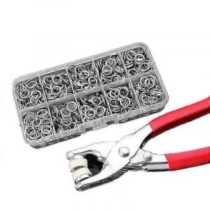 Boutons-poussoirs avec outils 100 pi&egrave;ces 9,5 mm Argent - Neuf