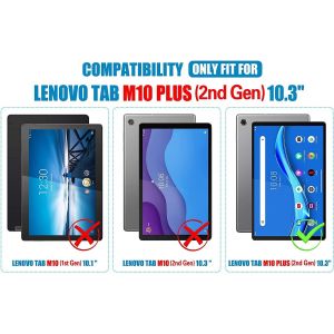 Coque Lenovo Tab M10 Fhd Plus 10.3 Pouces Étui De Cuir Pu Avec Fonction Support Et Sommeil/Réveil Auto Housse De Protection Tablette Pour Lenovo Tab M10 Plus Tb-X606X/X606F,Rouge[COQ9129281] - Neuf