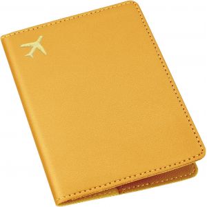 TRAHOO-PU Cuir Porte-Passeport Housse pour Femmes Hommes Cartes de Cr&eacute;dit Cartes d`embarquement Porte-Passeport de Voyage(Jaune) - Neuf