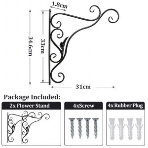 Crochet De Suspension Pour Plantes Support Oiseau 4x Crochet Pour Plantes Suspenduesen Fer Forg&eacute; Jardini&egrave;re Murale Crochet Pots De Fleurs Cintre - Neuf