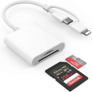 Lecteur Carte SD pour iPhone/iPad/Appareil Photo, Adaptateur Carte SD pour iPhone, Lecteurs Carte Mémoire Externes, Adaptateur Carte SD, Lecteur Carte SD pour iPhone, Lecteur Carte USB C - Neuf