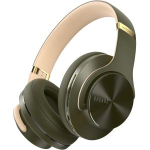 Casque sans fil Bluetooth Over-Ear 90 heures, casque Bluetooth supra-auriculaire, casque sans fil avec 3 modes de musique, microphone intégré, vert armée - Neuf