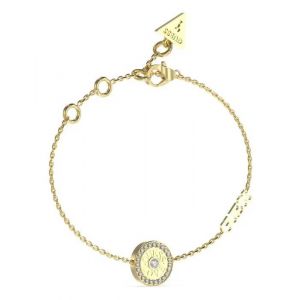 Guess Bracelet S Yellow Gold Dor&eacute; En Cuir Pour Femme Love Guess Mini Bracelet 261859 - Neuf