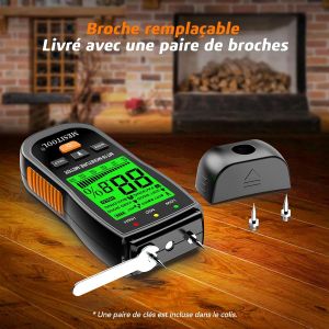 Testeur Humidité Bois Humidimètre pour bois Détecteur d'humidité pour murs,bois,maçonnerie,plâtre (MT19-FR) - Neuf