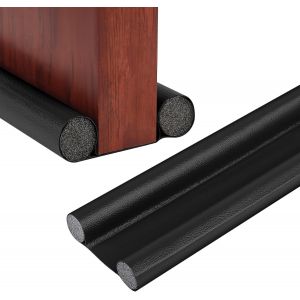 Fond Joint de Porte,Boudin de Porte Double Isolant,Bas de Porte Interieur,Joint Boudin de Base de Porte Anti Froid,Coupe-Vent et Anti-Poussière (Noir) - Neuf