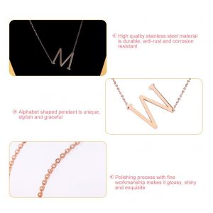 Colliers Tendance En Acier Inoxydable Avec Pendentif En Forme D'alphabet, Or Rose W - Neuf