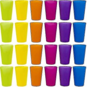 24 Gobelets En Plastique Réutilisables,6 Gobelets En Plastique De Couleurs Vives Pour Les Enfants,Camping - Neuf