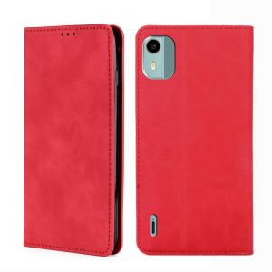&Eacute;tui Magn&eacute;tique En Cuir Pour Nokia C12 - Rouge - Neuf