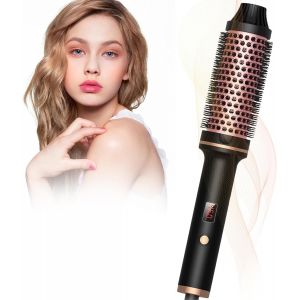 Thermal Brush 38mm,Céramique Tourmaline Ionique Réglable Fer À Friser,Brosse Soufflante One-Step Brosse Ronde,Brosse À Friser Brosse Lissante,290-450¿ Température Réglable,Pas Un Sèche-Cheveux - Neuf